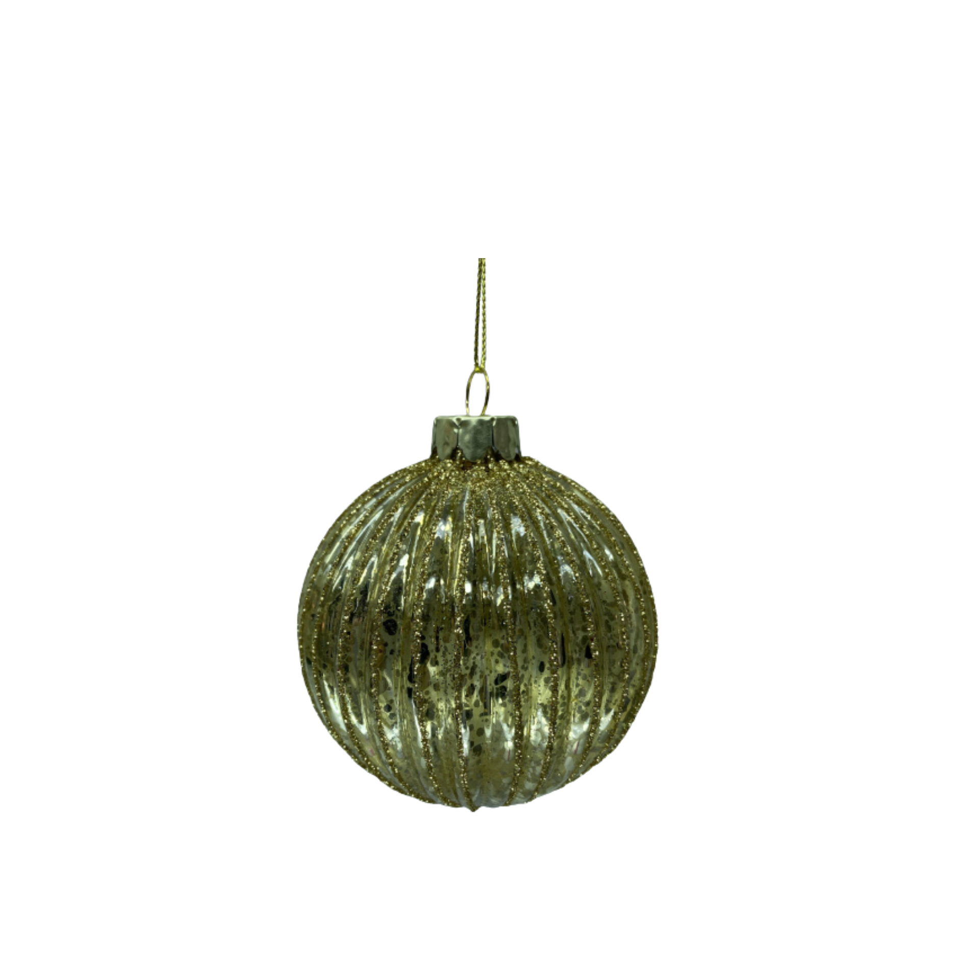 Weihnachtskugeln glänzend mit Streifen, 4 Stk.